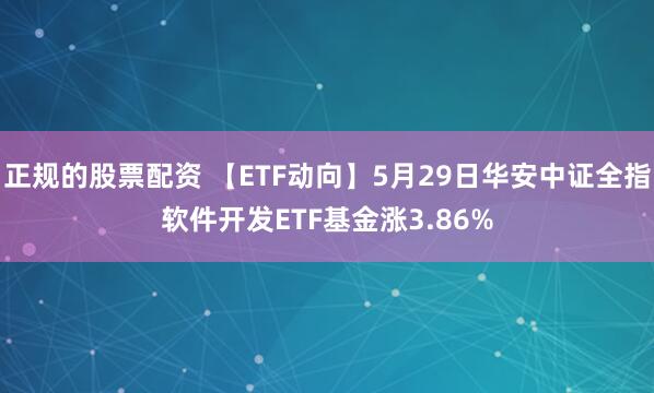 正规的股票配资 【ETF动向】5月29日华安中证全指软件开发ETF基金涨3.86%