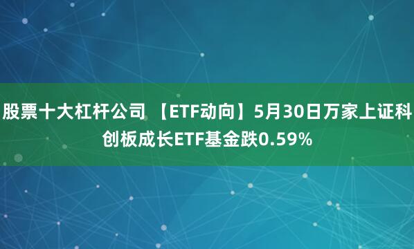 股票十大杠杆公司 【ETF动向】5月30日万家上证科创板成长ETF基金跌0.59%